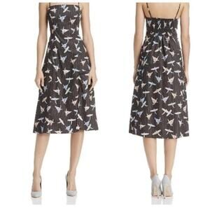 Free People Dress Womens 2 Bird Print Strappy Midi Pockets Sundress Summer